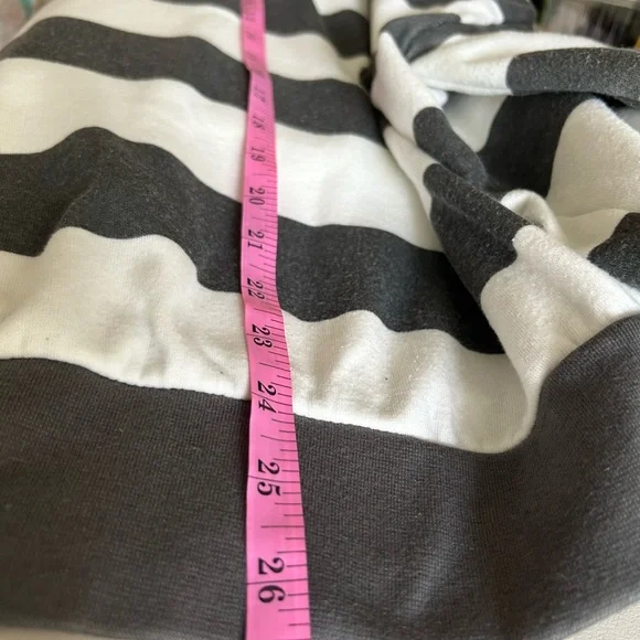 Charcoal and White Striped Hoodie - Picture 6 of 6